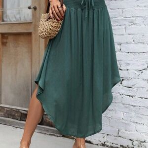 SHEIN Teal Cinched Midi Tulip Skirt